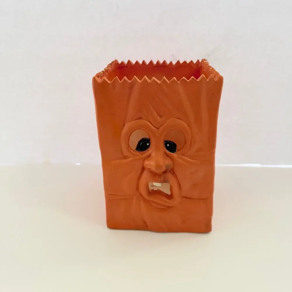 Vintage Ceramic Scared Bag Halloween Tealight Votive Candle Holder Robert Allan